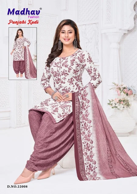 Punjabi Kudi Vol 22 By Madhav Printed Cotton Readymade Patiyala Dress Wholesale Online
